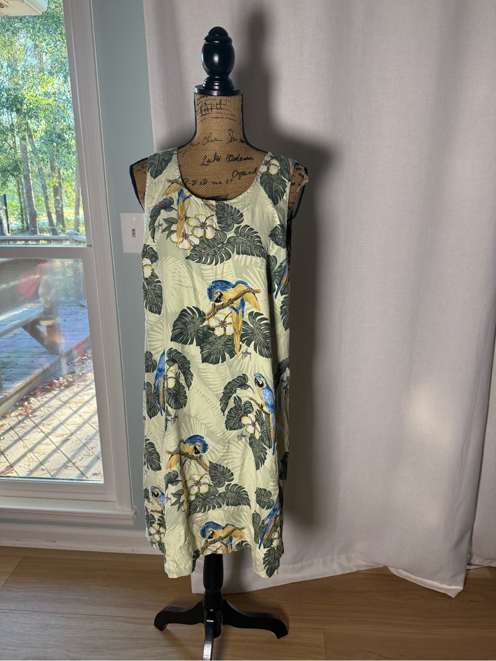 Guy Harvey Light Green Tropical Parrot Swim dress